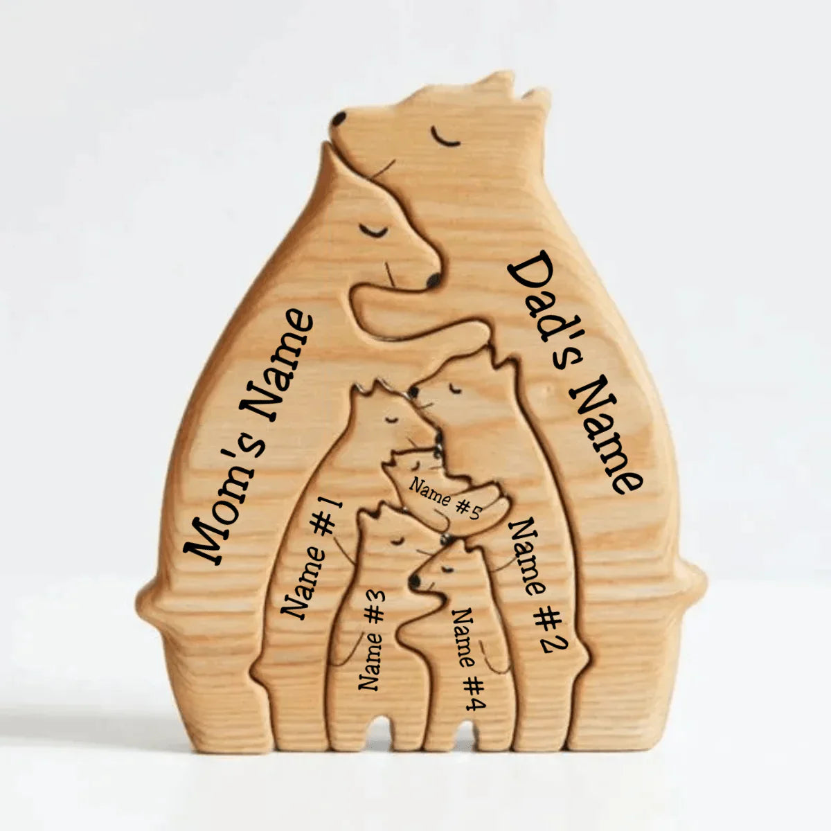 Houten beren familie puzzel
