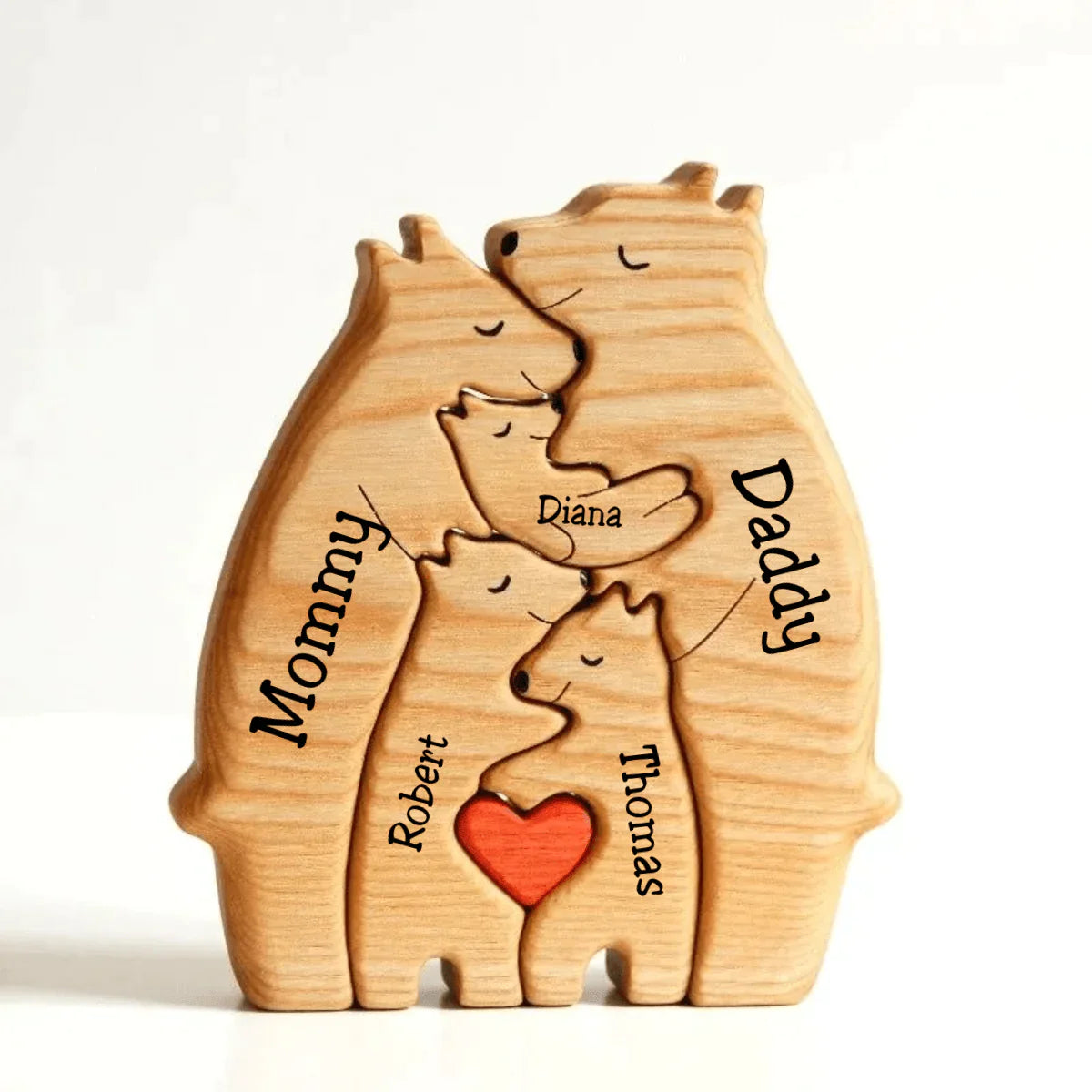 Houten beren familie puzzel